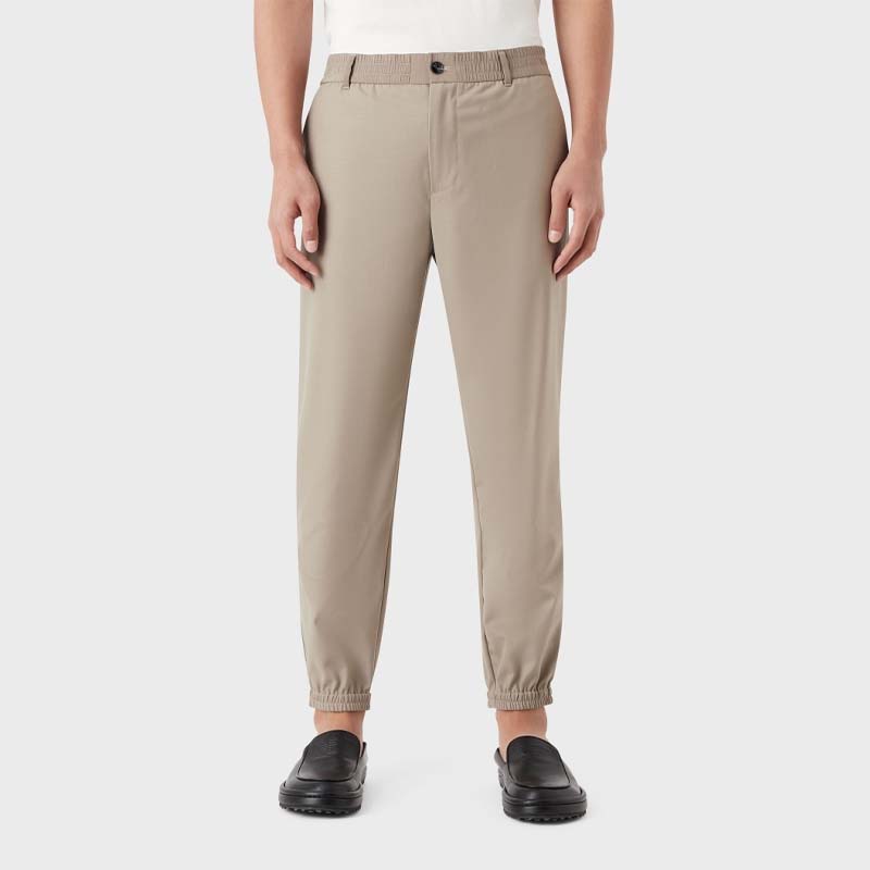 EMPORIO ARMANI Трикотажные спортивные штаны мужские хаки — фото 4