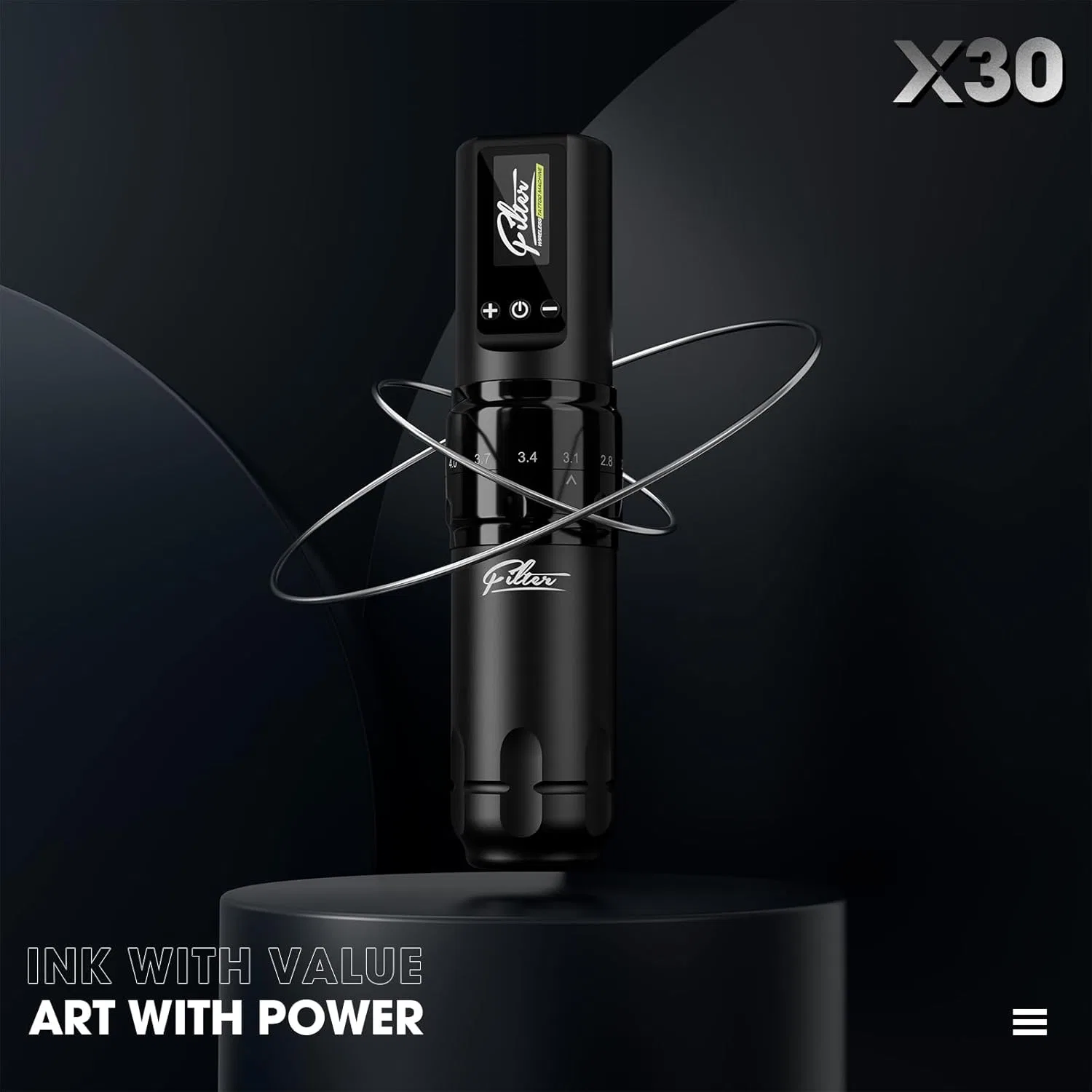 Беспроводной тату-аппарат «X30» с 7 режимами хода и блоком питания от EZ Tattoo Machine Ez Tattoo — фото 2