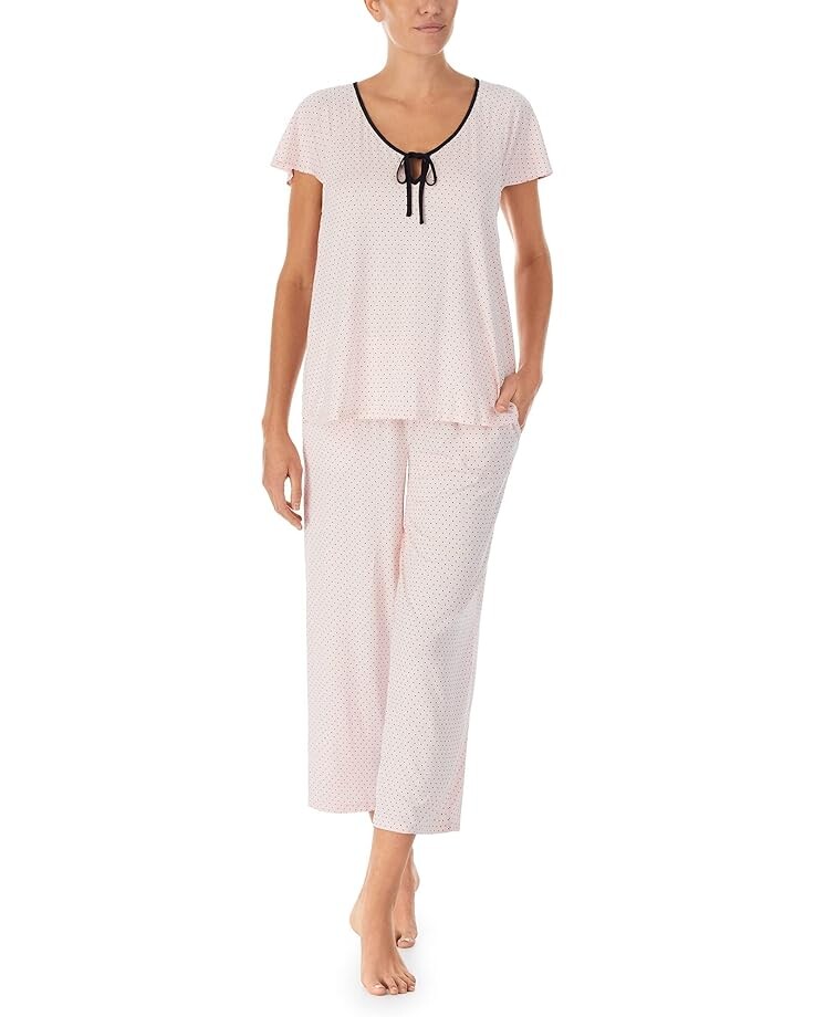 

Пижама Kate Spade New York Short Sleeve Cropped, цвет Pink Pindot