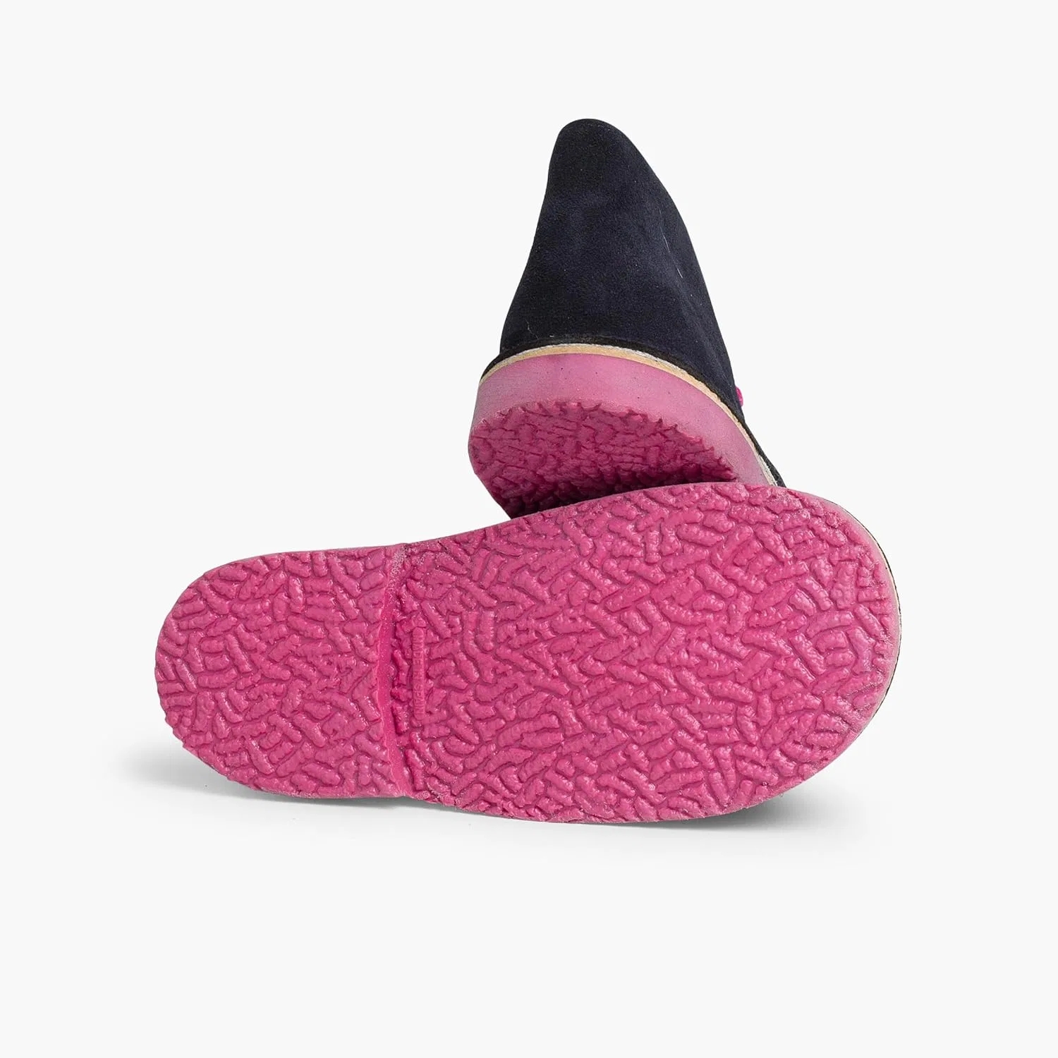 Тапочки «Писамонас» с цветной подошвой и шнурками Pisamonas, Navy And Fuchsia — фото 3