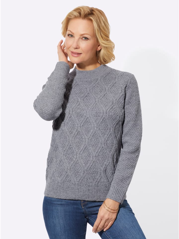 

Свитер с воротником-стойкой в цвете каменно-серый меланж WITT WEIDEN