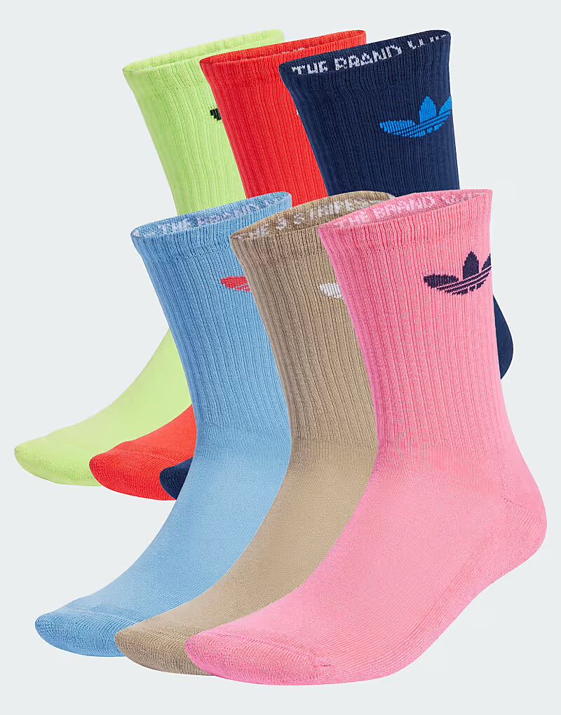 

Носки Adidas Originals Trefoil Cushion, 6 шт. в упаковке, в разных цветах