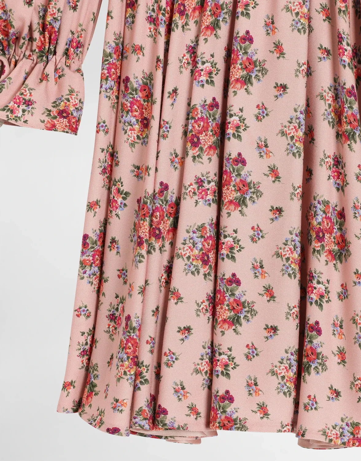 Платье из вуали с принтом небольших букетов цветов DOLCE & GABBANA, розовый — фото 4