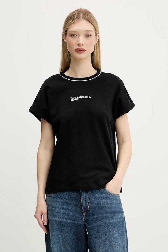

Хлопковая футболка Karl Lagerfeld Jeans, черный