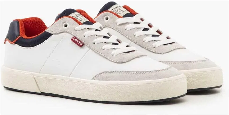 Мужские повседневные кроссовки Levi's Munro NM из искусственной кожи с веганской отделкой и шнуровкой, Regular White — фото 4