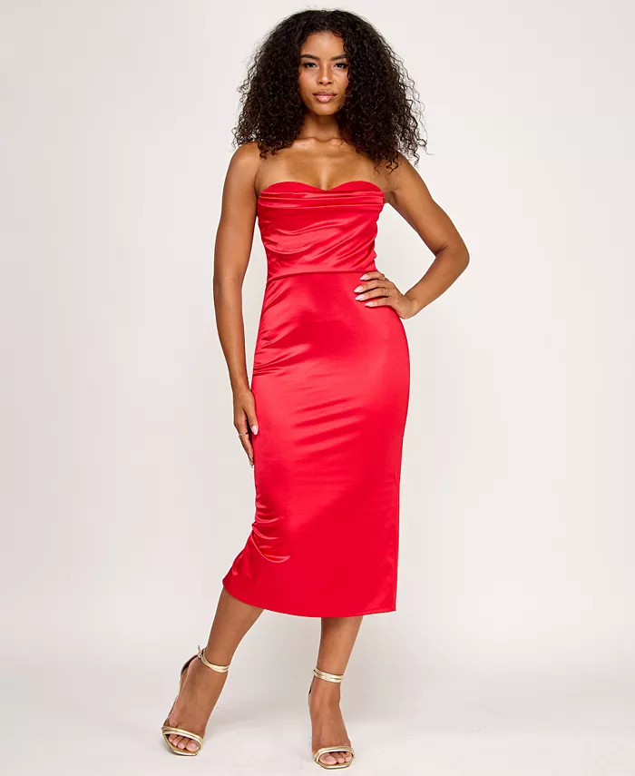 

Платье миди без бретелек с кружевным лифом для юниоров Emerald Sundae