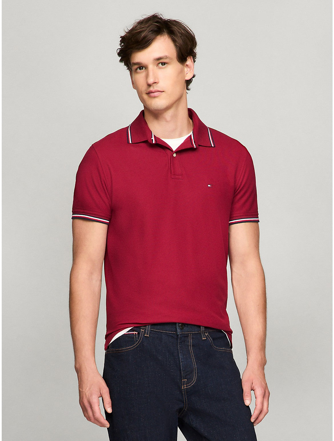 

Мужская рубашка-поло Tommy Hilfiger Regular Fit Tommy Wicking, цвет rouge
