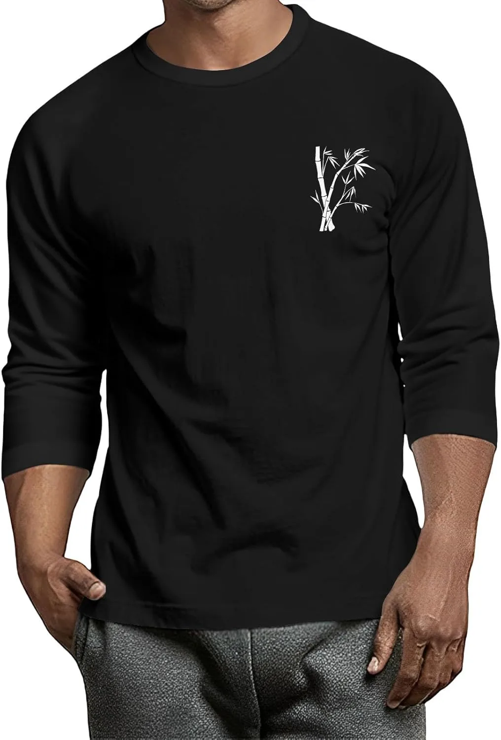 

Футболка для мужчин Casual Loose с 2D принтом и 3/4 рукавом FQZWONG