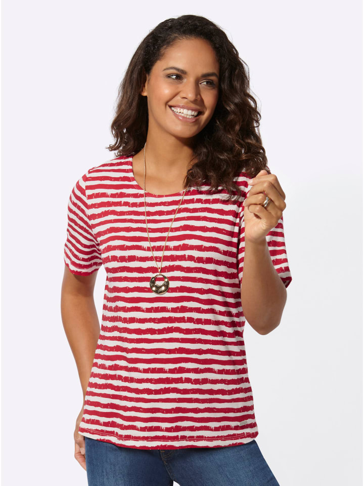 

Полосатая рубашка в красные и бежевые полосы WITT WEIDEN