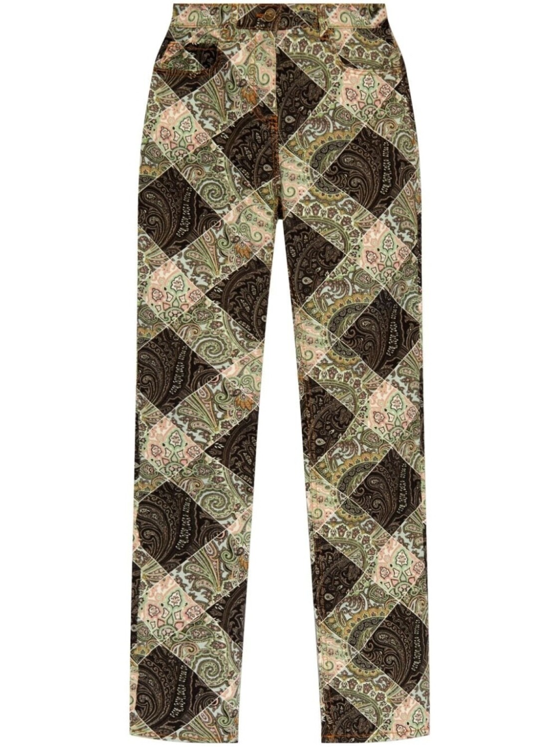

ETRO джинсы с принтом пейсли, зеленый