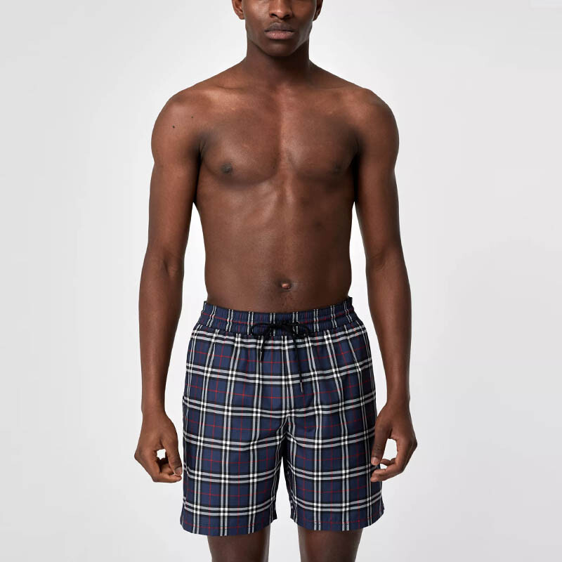 Шорты для плавания Burberry Carbon синий, в клетку, темно-синий — фото 3