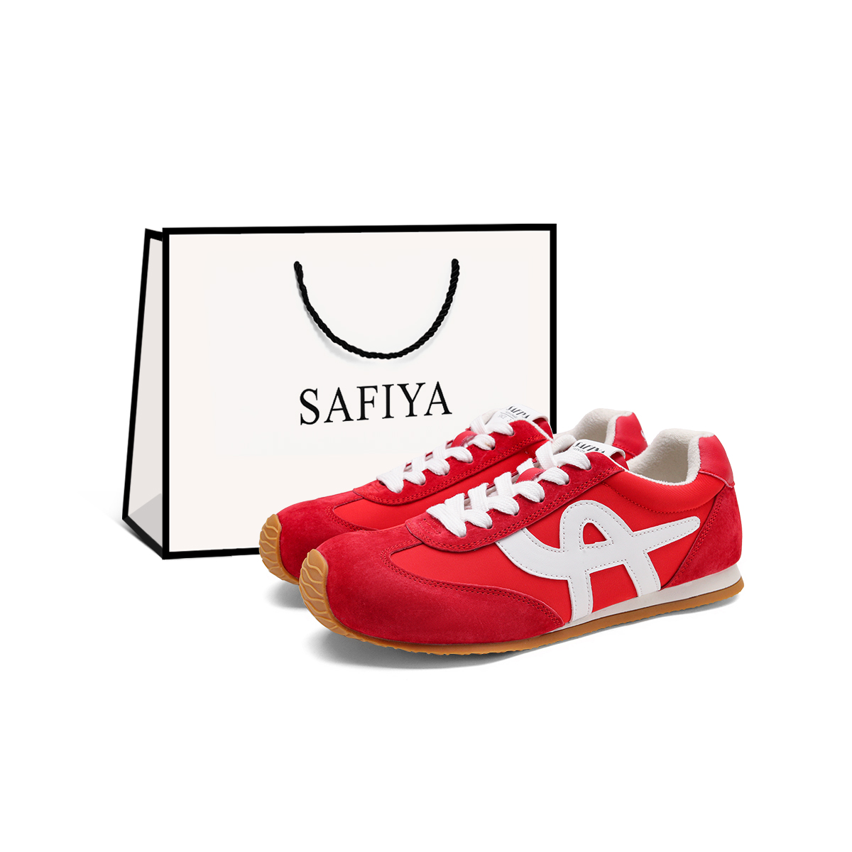 

Низкие повседневные кроссовки унисекс Safiya, красный fleece-lined (белый shopping bag)