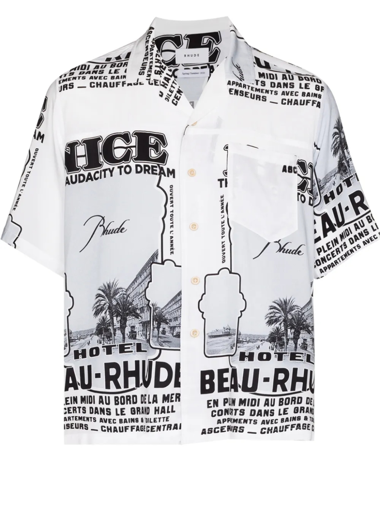 

RHUDE рубашка Nice с короткими рукавами, белый