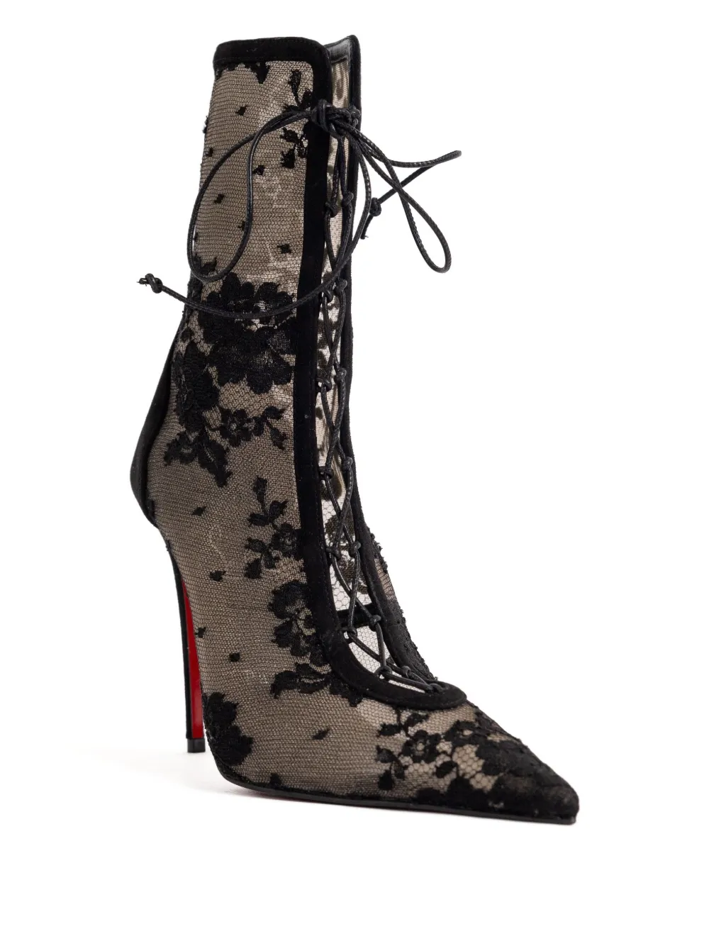 Ботинки Km на шнуровке с каблуком 100 мм Christian Louboutin, черный — фото 2