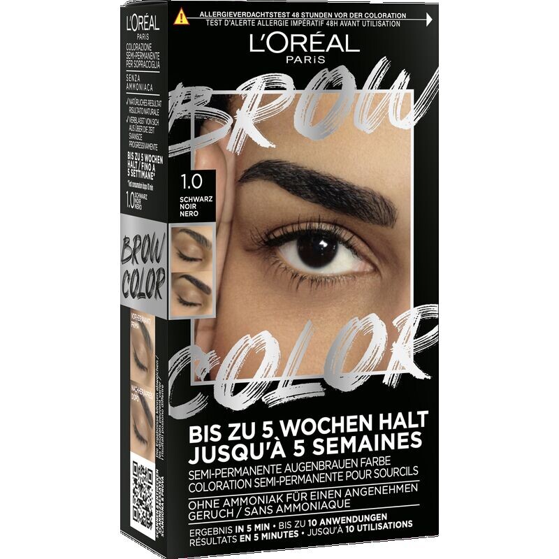 

Полуперманентная краска для бровей Brow Color 1.0 Black L’Oréal Paris, 1 шт.