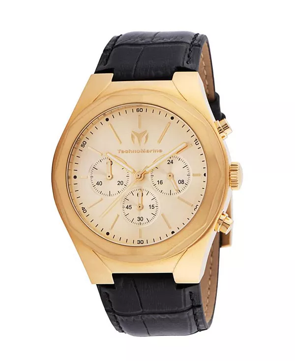 

Мужские кварцевые часы Moonsun tm-820011 с тремя стрелками и золотым циферблатом Technomarine, black