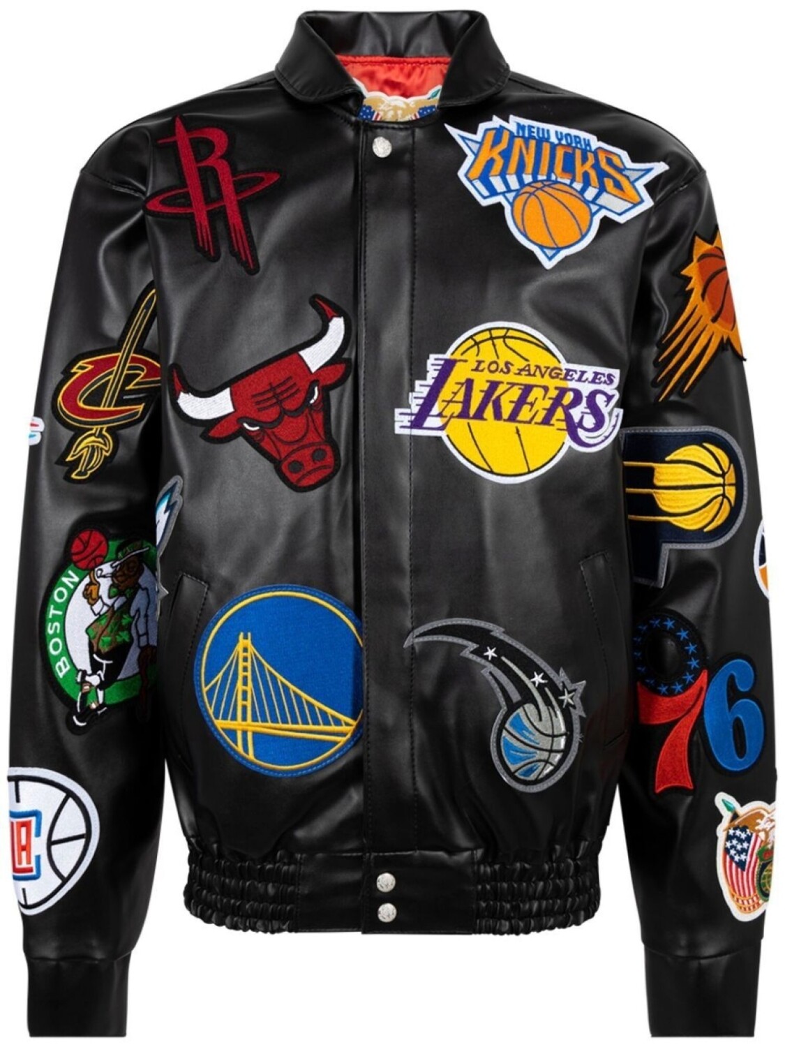 

Jeff Hamilton куртка Collage из искусственной кожи из коллаборации с NBA, черный
