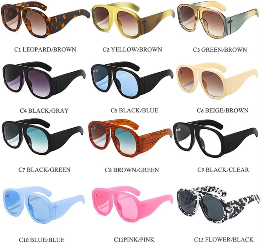 

Солнцезащитные очки UV400 - массивная панк-оправа с градиентными линзами для женщин и мужчин, для бега и занятий спортом на открытом воздухе UYPTK, Flower-clear