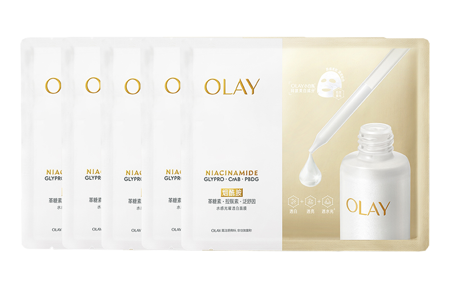 Olay Новая увлажняющая маска для лица Dewy Glossy Transparent White, 5/10/15 штук, контроль жирности — фото 2