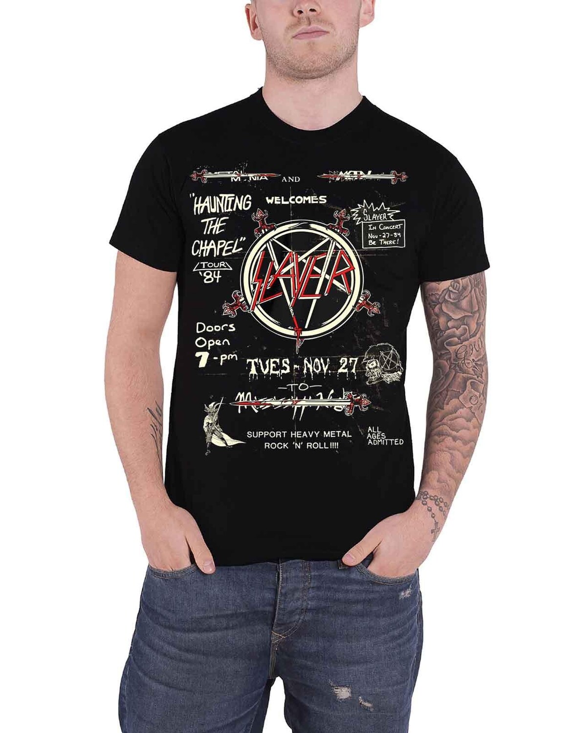 

Футболка с флаером Haunting the Chapel Live 1984 Slayer, черный