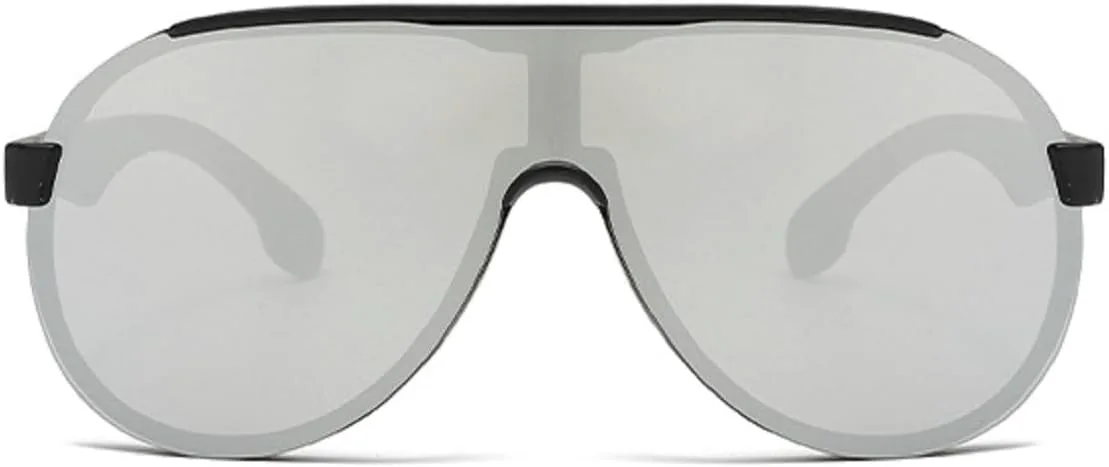 

Винтажные солнцезащитные очки-пилот для мужчин, модные очки большого размера для женщин, стильный дизайн, декоративные солнцезащитные очки mincl, Black Silver