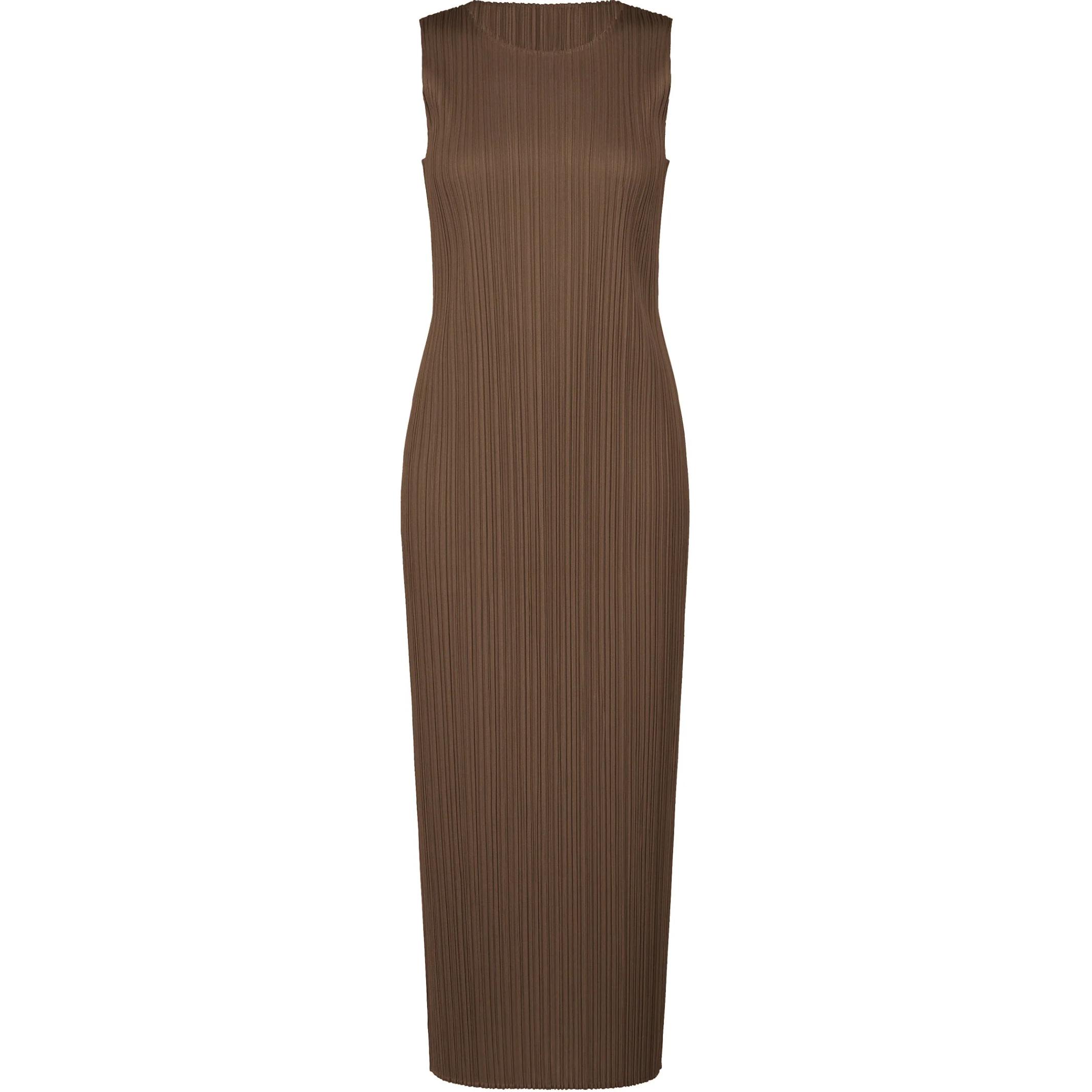 

FW24 Женское коричневое платье без рукавов PLEATS PLEASE ISSEY MIYAKE
