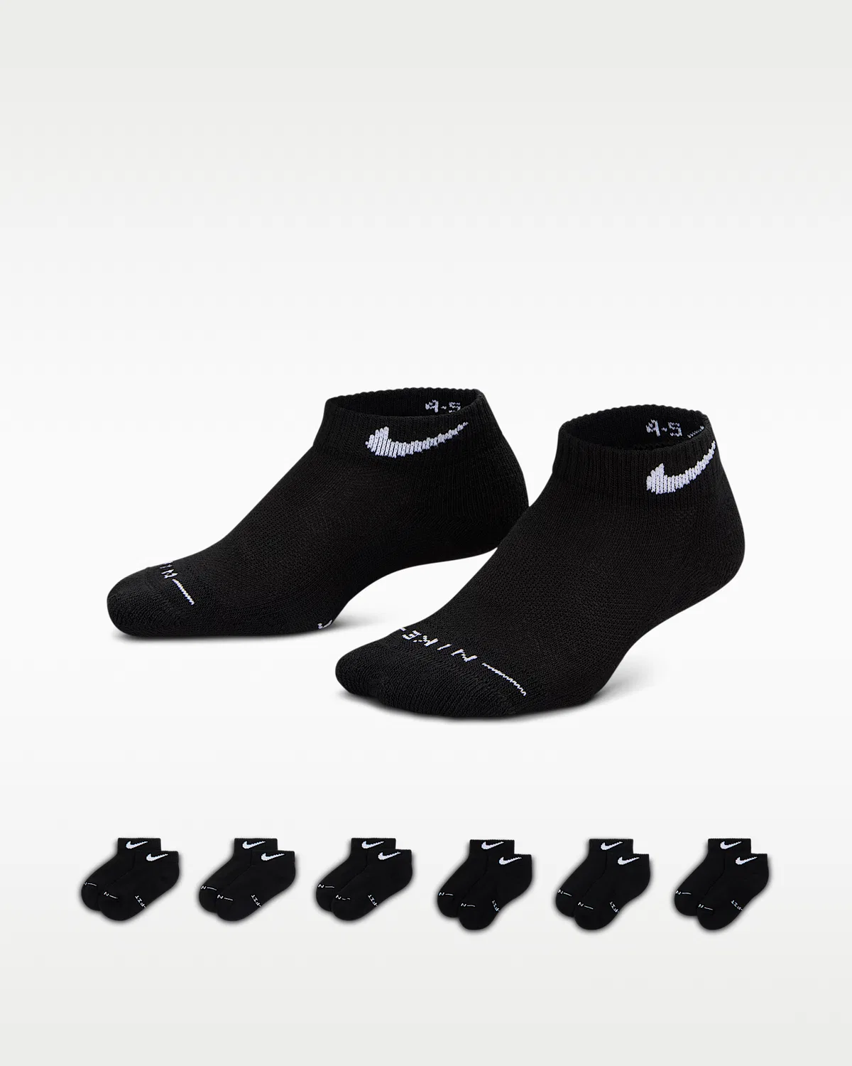 Детские носки Nike Dri-FIT Elevated Everyday (6 пар), Black/White