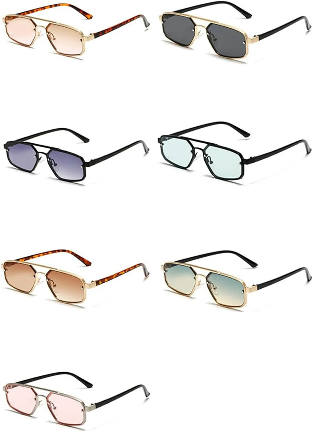 

Солнцезащитные очки Helena Fashion Square для женщин и мужчин, в стиле ретро, ​​с двойной дужкой, металлические, прямоугольные, популярные коричневые, C1