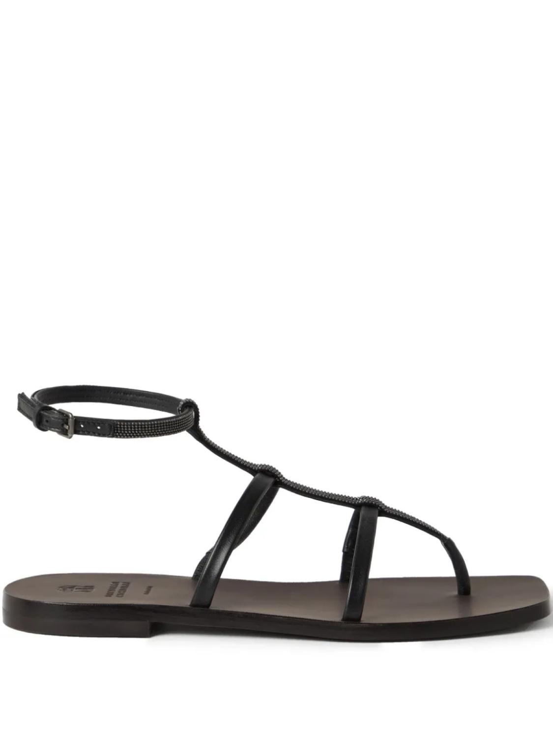 Кожаные сандалии Brunello Cucinelli, черный