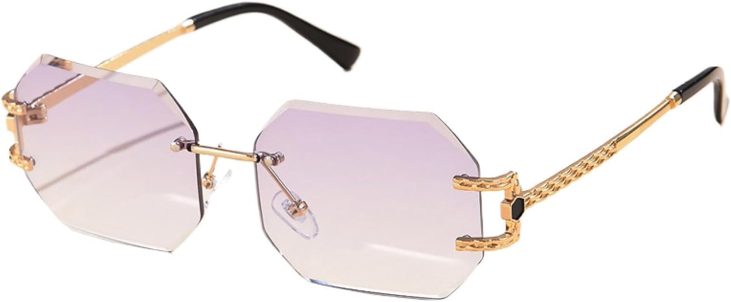 

Солнцезащитные очки с защитой от УФ-излучения UV400 | Безободковые очки с улучшенными линзами | Для женщин и мужчин, для занятий спортом на открытом воздухе и вождения DSVIGF, Purple