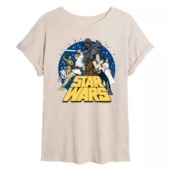 

Ретро футболка оверсайз для подростков Star Wars, бежевый