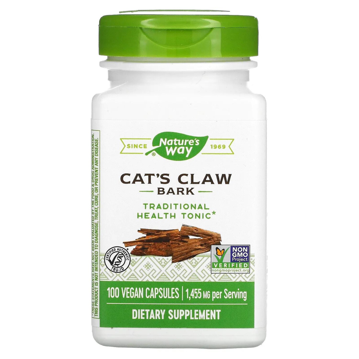 

Nature's Way Cat's Claw Bark 485 mg 100 Vegetarian Capsules