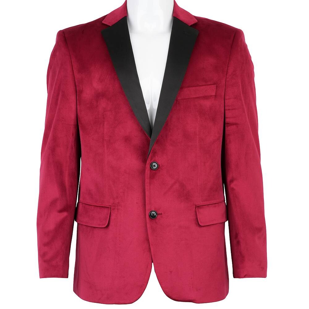 

Мужское бархатное спортивное пальто приталенного кроя на заказ Bespoke, цвет Red Velvet