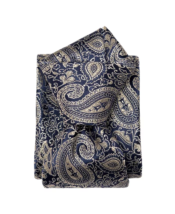 

Большой и высокий Donatello - мужской галстук из жаккардового шелка Elizabetta, синий