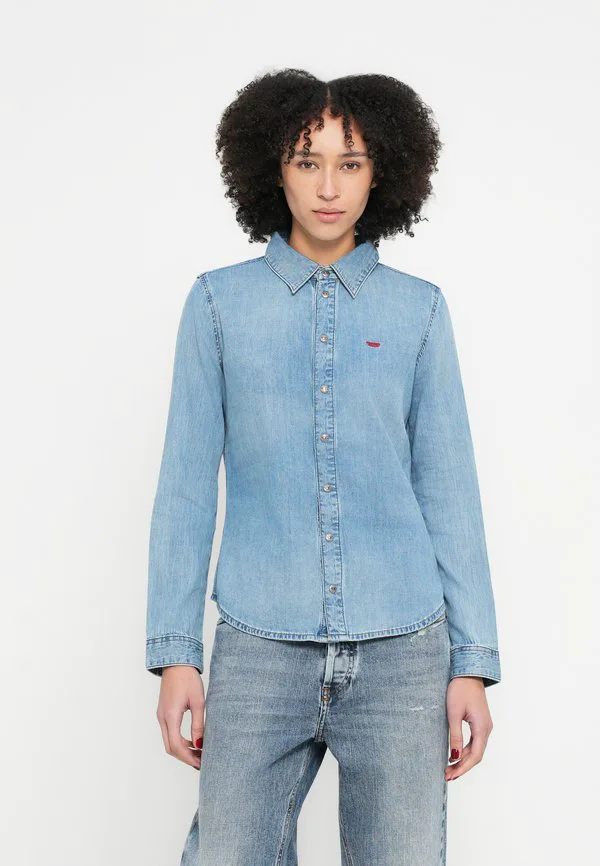 Простая блузка на пуговицах Diesel, Blue Denim