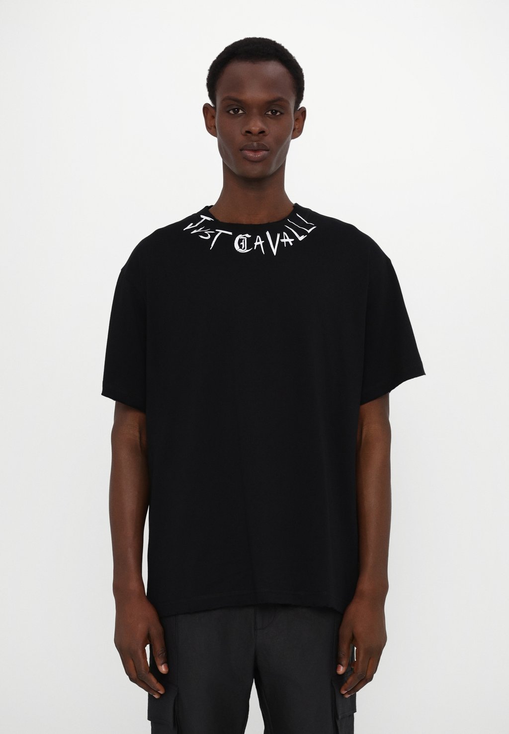

Футболка с принтом O PALM NECK LOGO Just Cavalli, черный