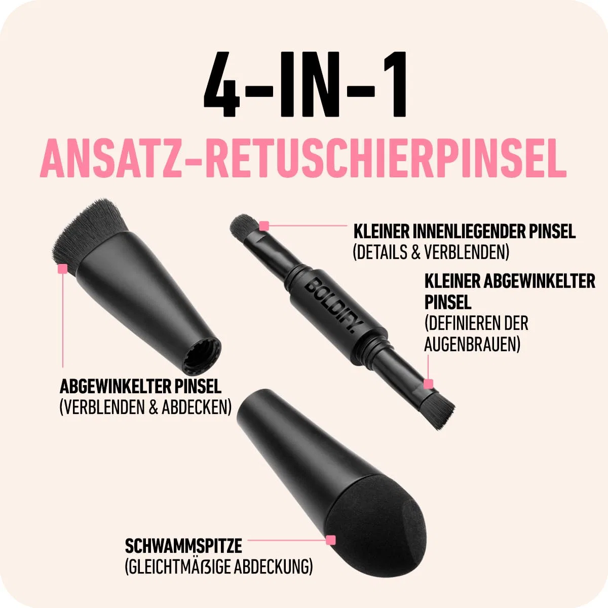 Кисть для пудры для линии роста волос «Four Ended Hairline Powder Brush» от BOLDIFY Boldify — фото 3