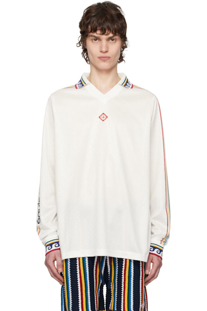

Футбольное поло Off-White с жаккардовой монограммой Casablanca