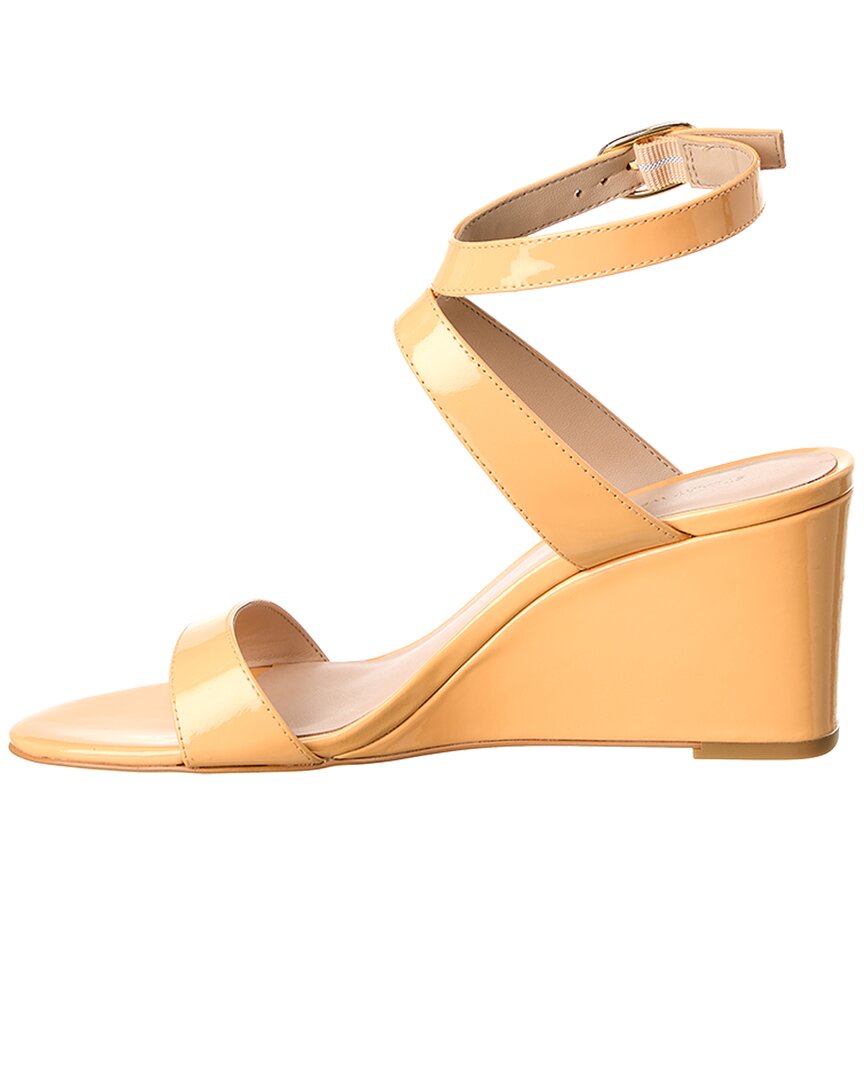 Лакированные босоножки Stuart Weitzman Ave Strap 75 на танкетке, оранжевый — фото 2