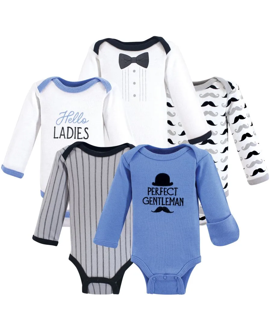 Комплект из 5 мягких хлопковых боди с длинными рукавами Hudson Baby, Perfect Gentleman