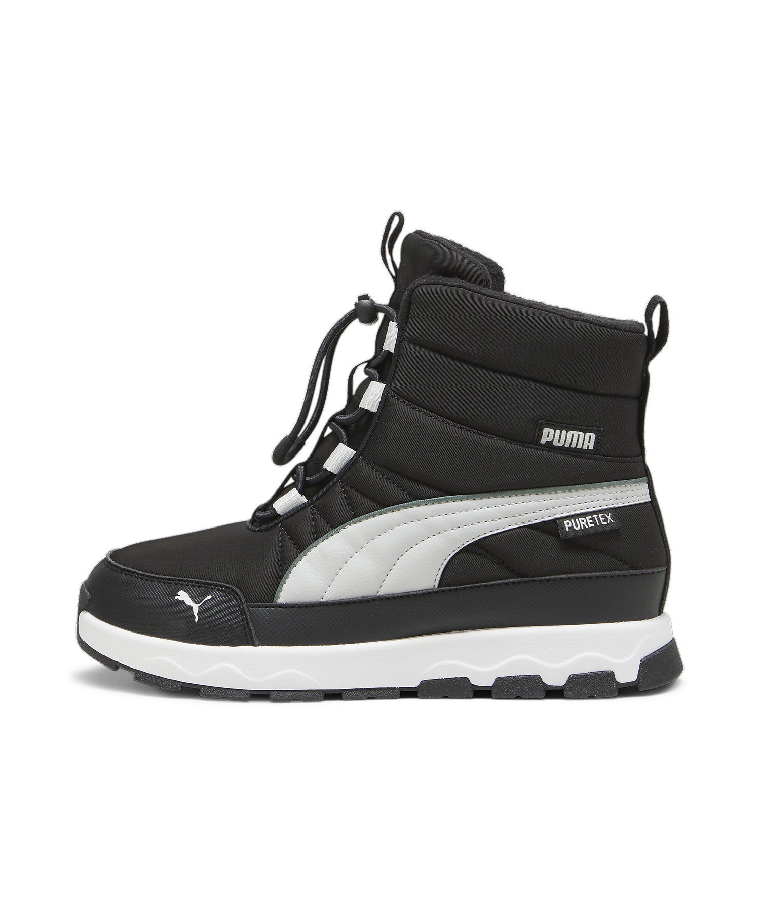 Детские бутсы Puma Evolve Puretex, размеры 22-25 см. Puma, PUMA Black-Ash