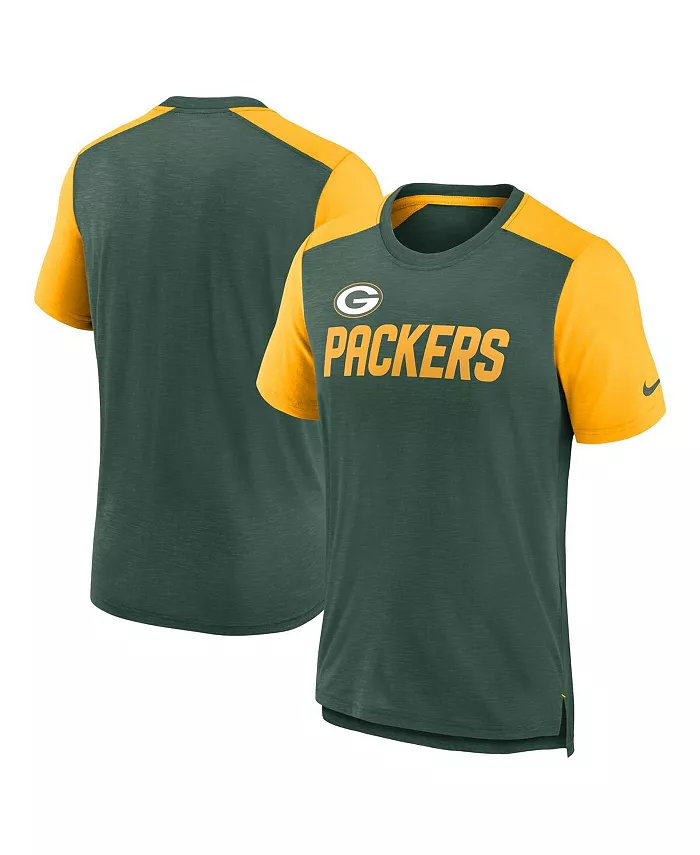 Мужская футболка Green Bay Packers с цветными блоками и названием команды, цвет: меланж зеленый, меланж золотисто-зеленый Nike — фото 3