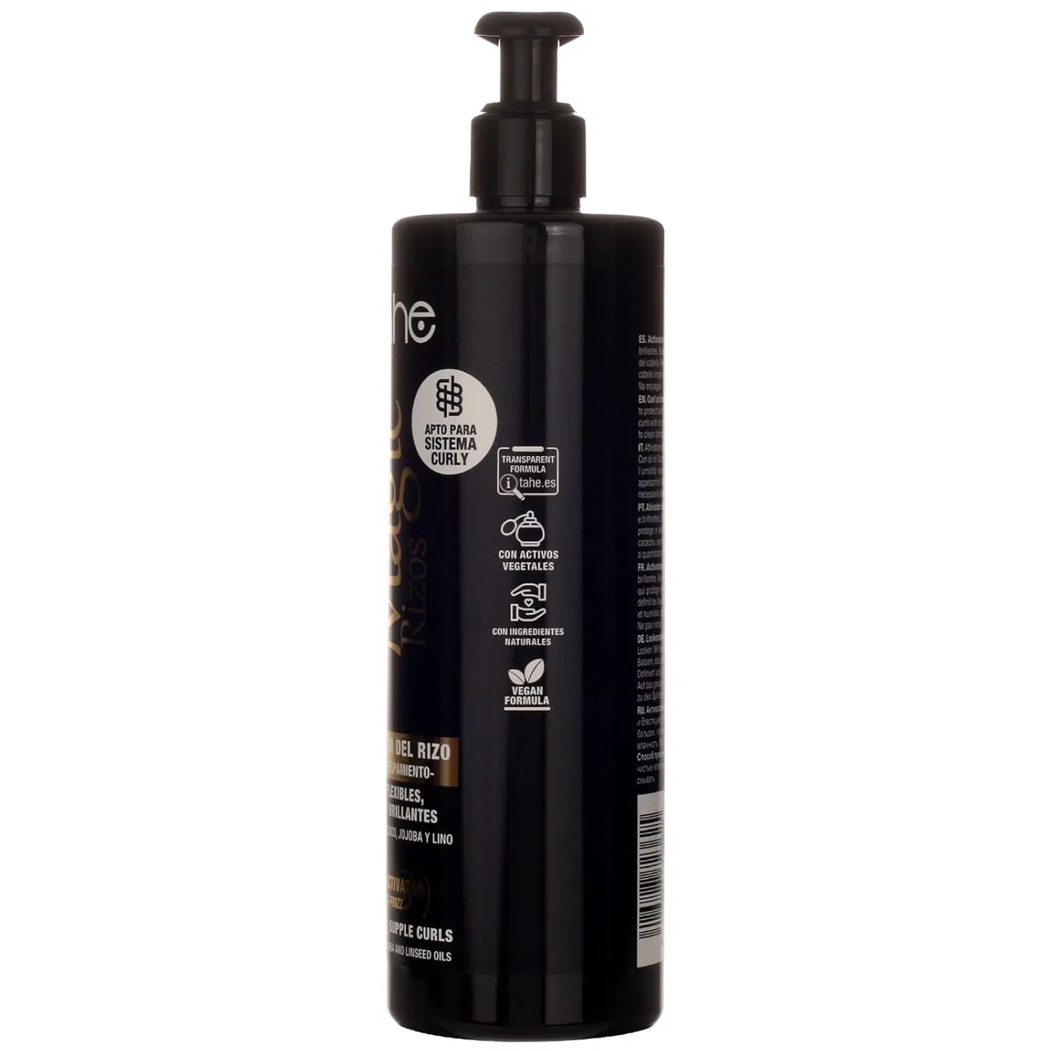 Активатор завитка Tahe Magic Rizos Anti-frizz с кокосом, жожоба и льняным маслом, 500 мл Tahe, Off-White — фото 3