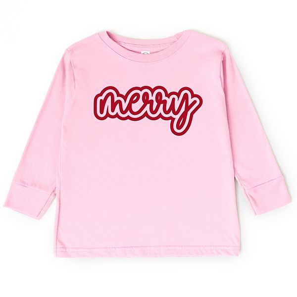 

Футболка с длинным рукавом Merry outline puff для малышей The Juniper Shop, Pink