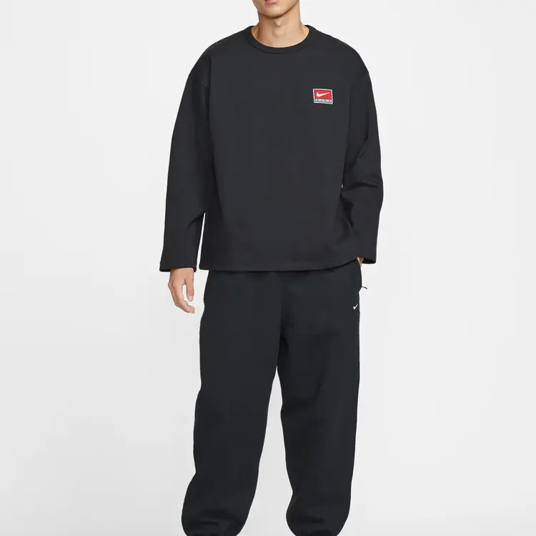 AS M NL MIDWEIGHT CREW TOP Футболка мужская Nike, черный — фото 4