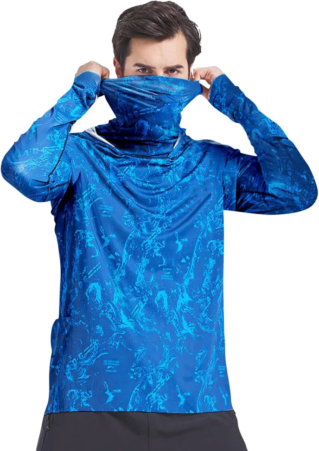 

Мужская рыболовная рубашка с капюшоном и маской, легкая и дышащая