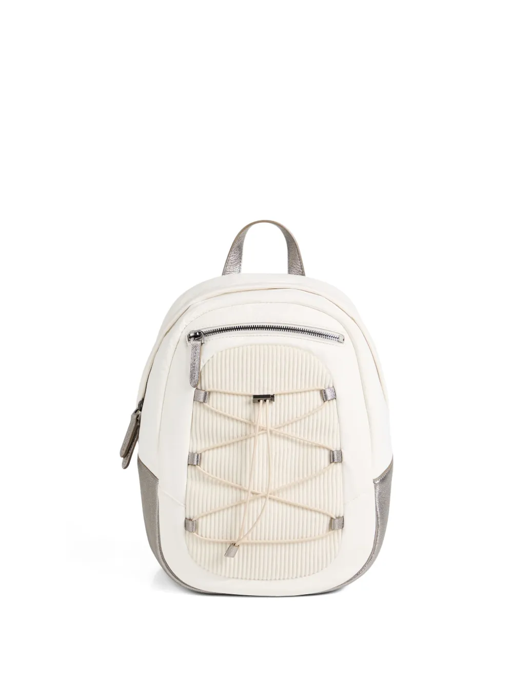 

Вельветовый рюкзак с кулиской Brunello Cucinelli Kids, белый