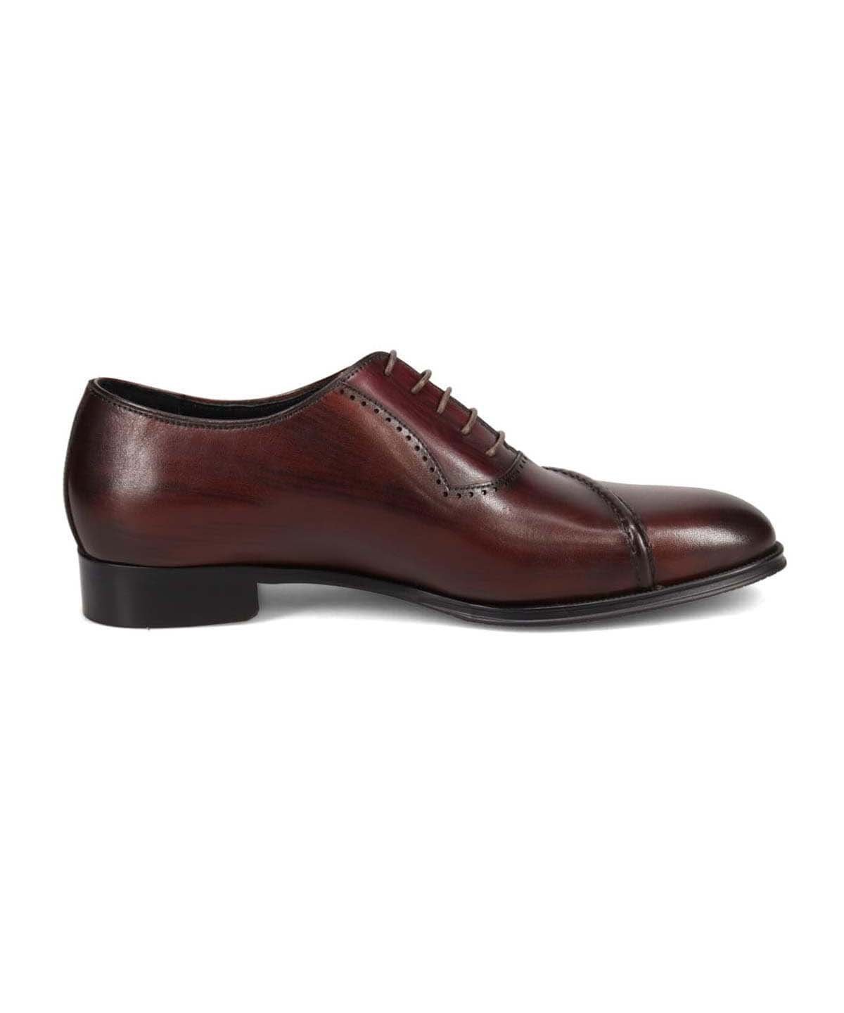 Туфли для восстановления в стиле мадрас, туфли с гладким носком Madras, Red/Dark Brown — фото 4