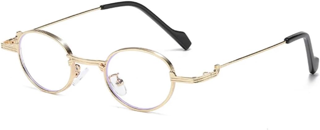 

Ретро-солнцезащитные очки в металлической оправе овальной формы для женщин и мужчин, с прозрачными линзами Ocean, защитой от УФ-излучения UV400, в стиле панк TVTBBVV, Golden Clear