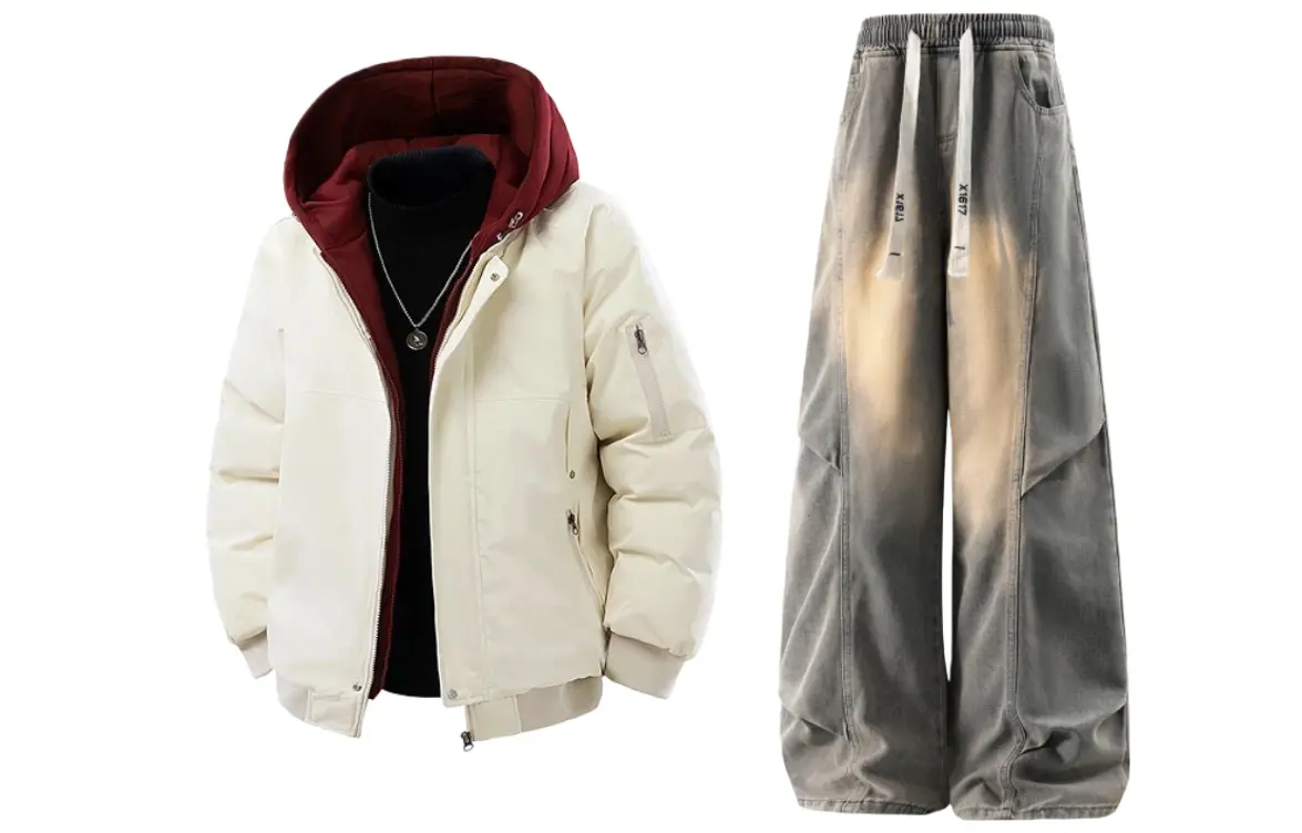 

Толстовка Casual Sportswear утепленная с флисовой подкладкой X1617, экрю puffer jacket+pants желтый mud fleece-lined